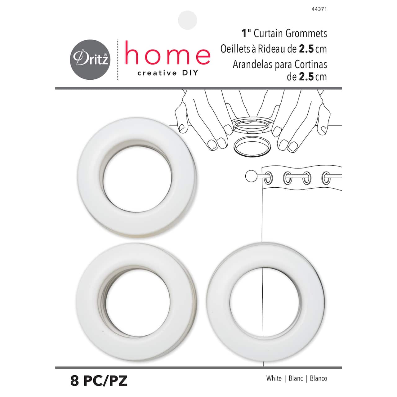 Dritz® Home White 1" Curtain Grommets, 8ct.